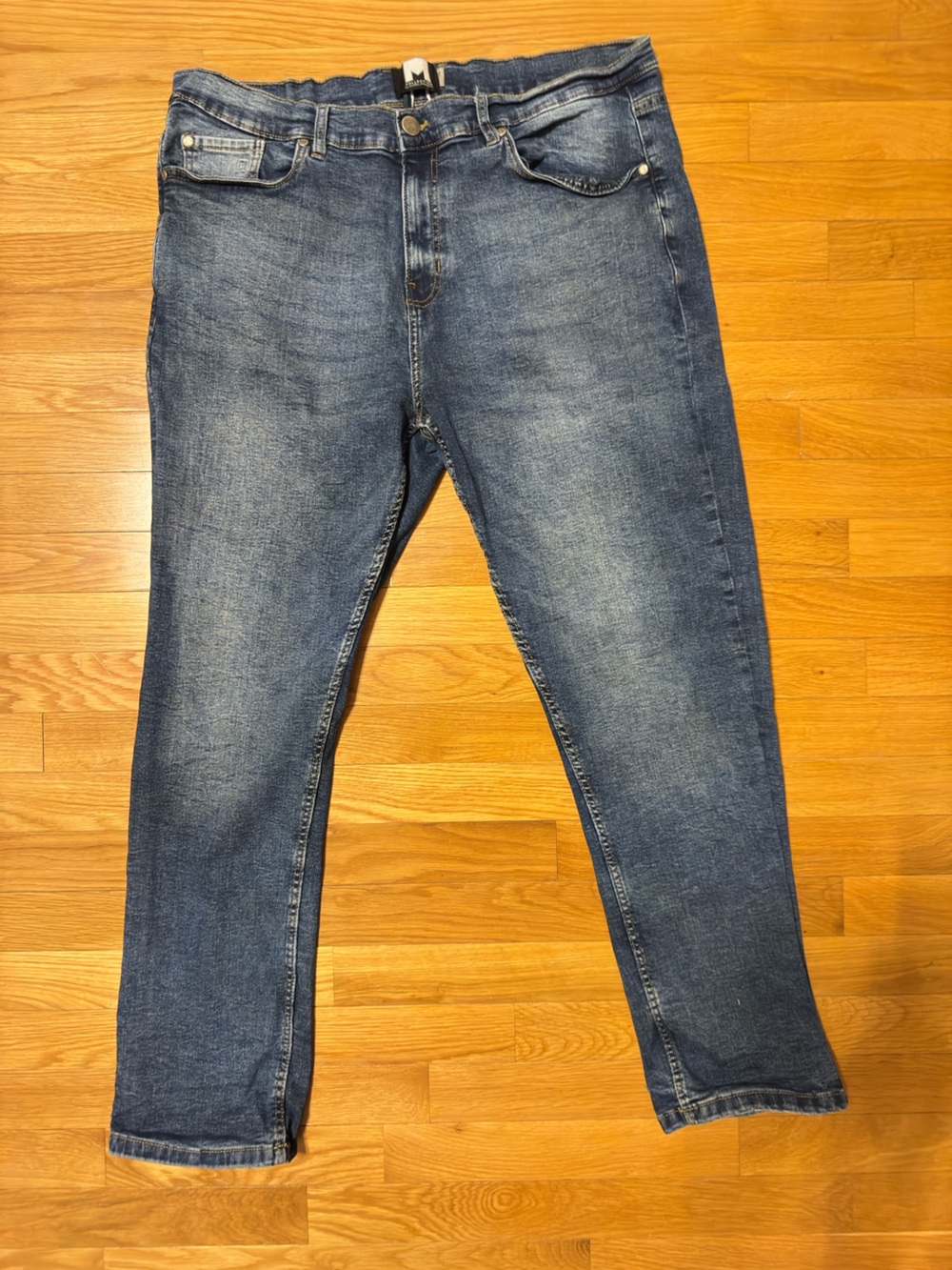 M Collection Michael Strahan Jean 36x29  Blue Straight Stretch Denim Pants